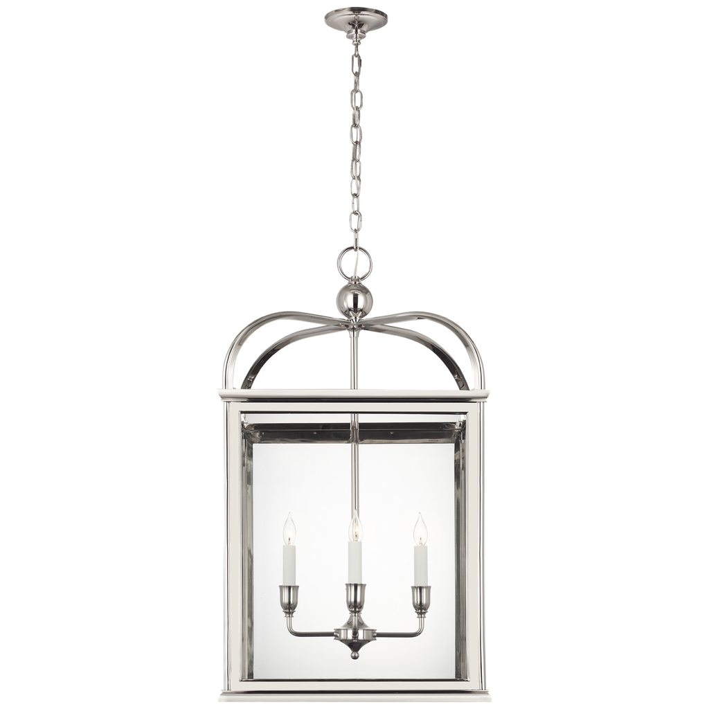 Rhoades 25" Lantern | Polished Nickel | Clear Glass