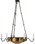 Ancram Large Empire Chandelier | Natural Brass and Aged Iron