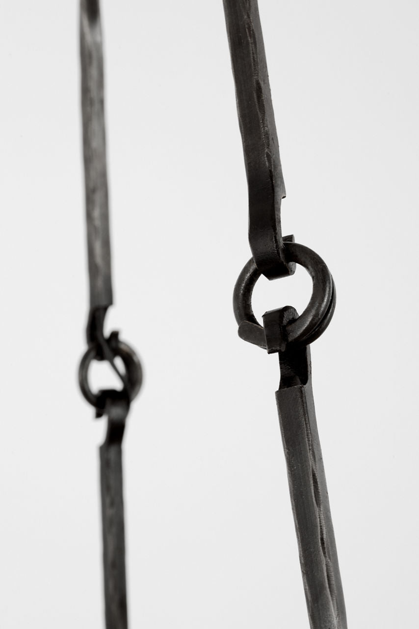 Ancram Large Empire Chandelier | Natural Brass and Aged Iron