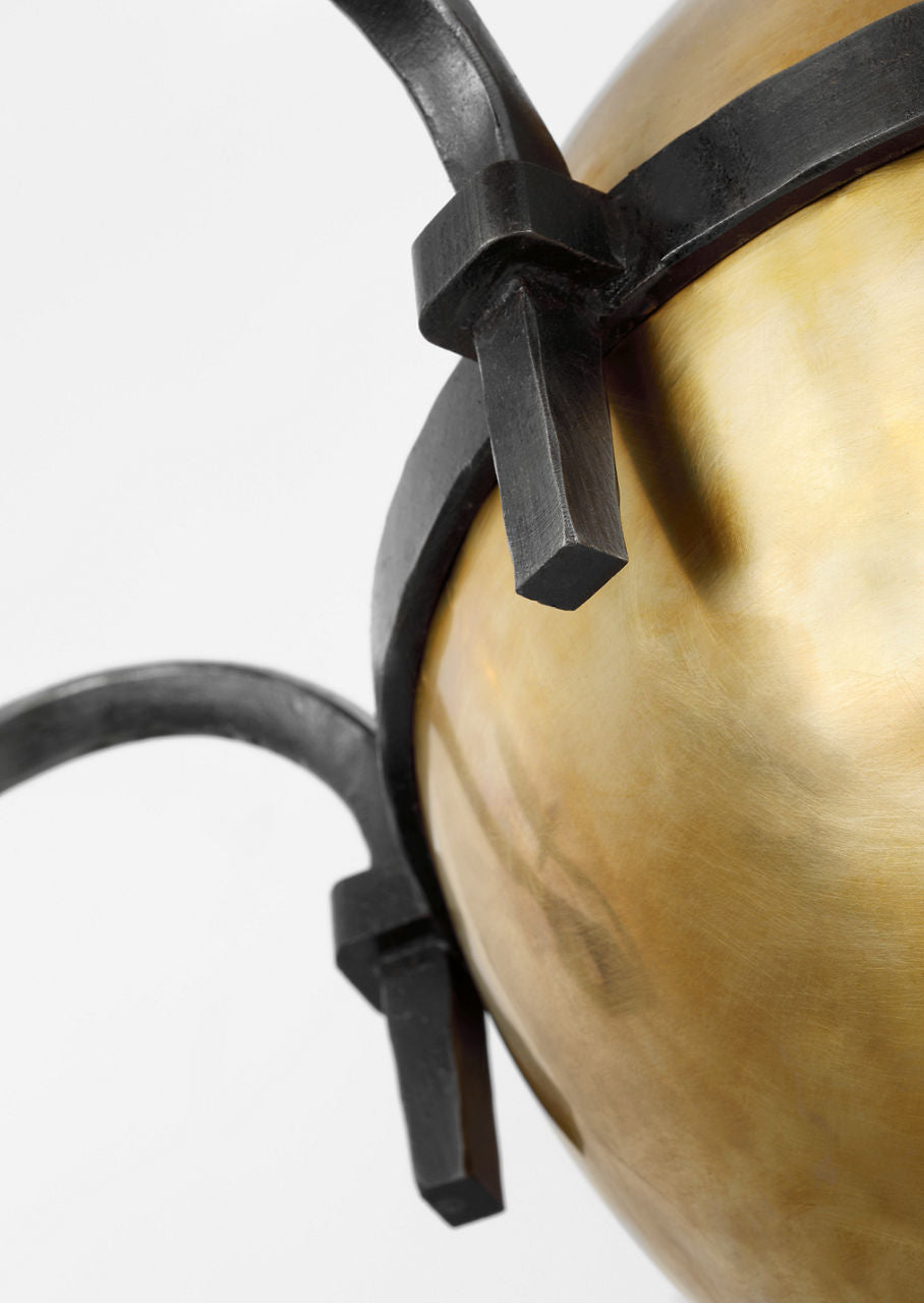Ancram XL Chandelier | Natural Brass and Aged Iron