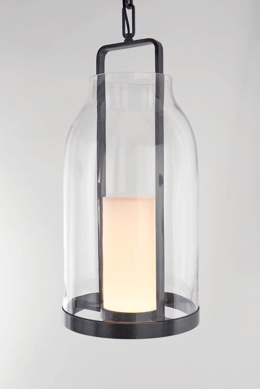 Ollie Medium Lantern | Bronze | Clear Glass