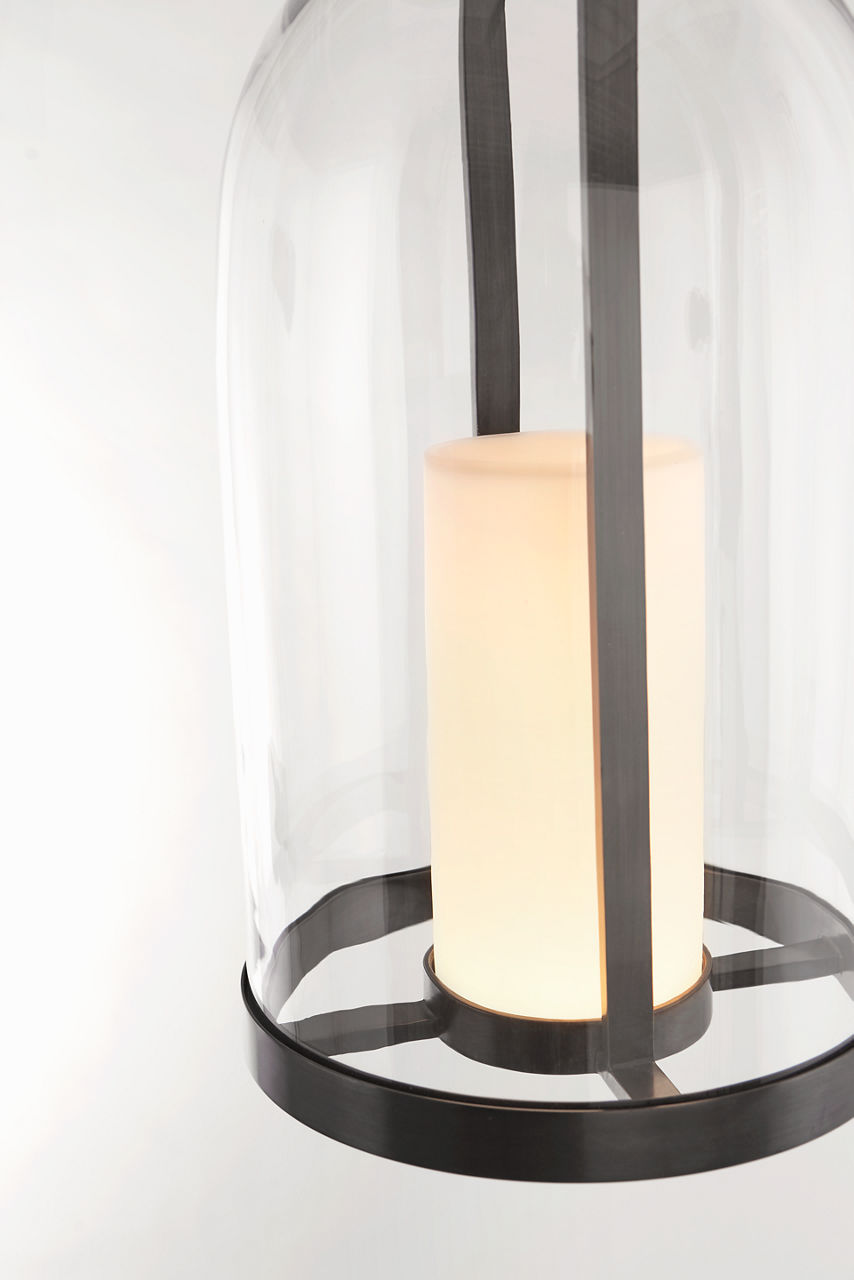 Ollie Medium Lantern | Bronze | Clear Glass