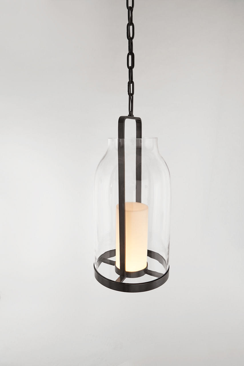 Ollie Medium Lantern | Bronze | Clear Glass