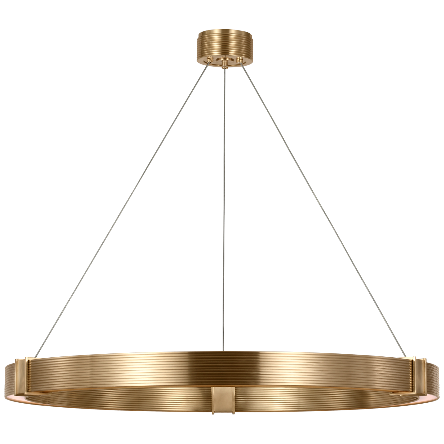 Hughes 40" Ring Chandelier | Natural Brass