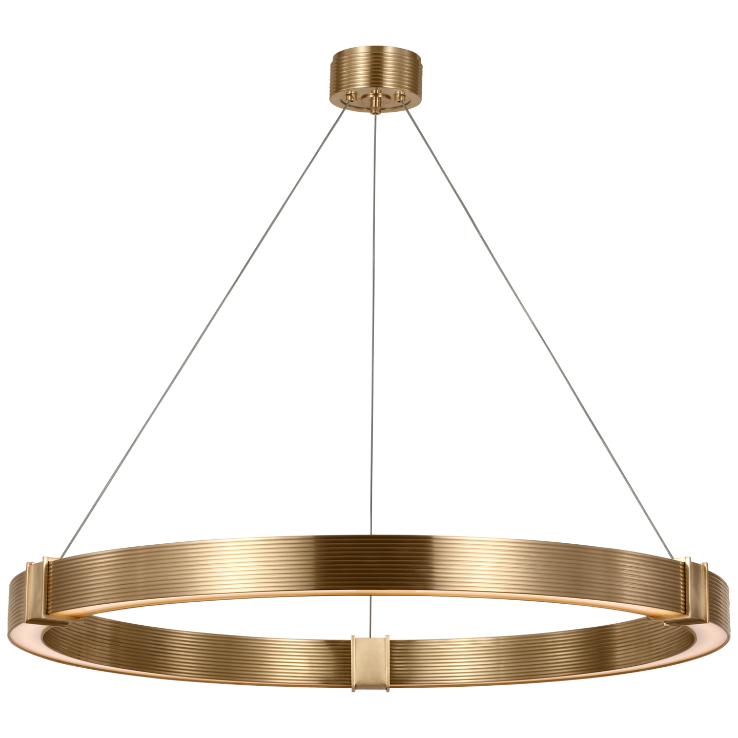 Hughes 40" Ring Chandelier | Natural Brass