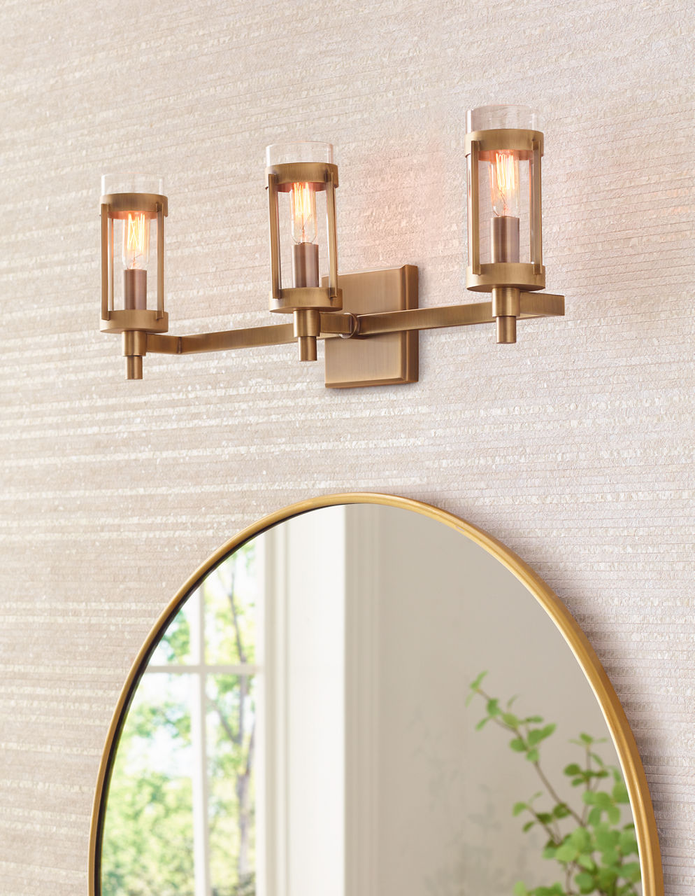 Flynn 3 - Light Vanity Time Worn Brass