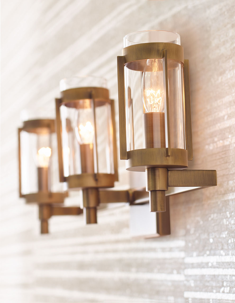 Flynn 3 - Light Vanity Time Worn Brass