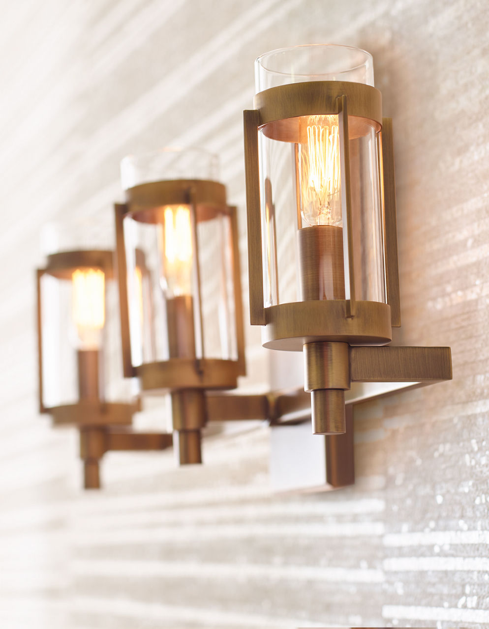 Flynn 3 - Light Vanity Time Worn Brass