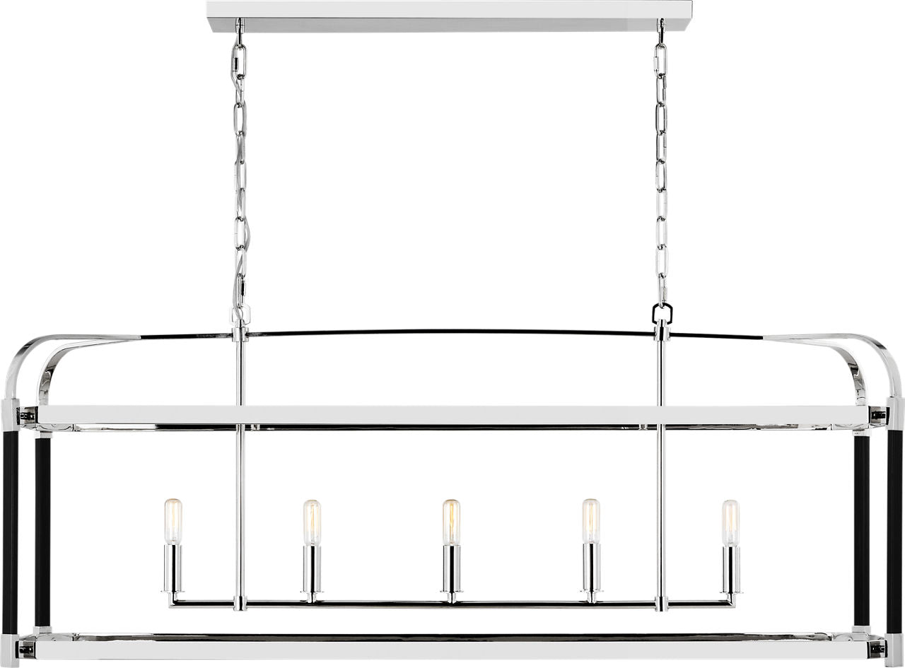 Hadley Linear Chandelier Polished Nickel