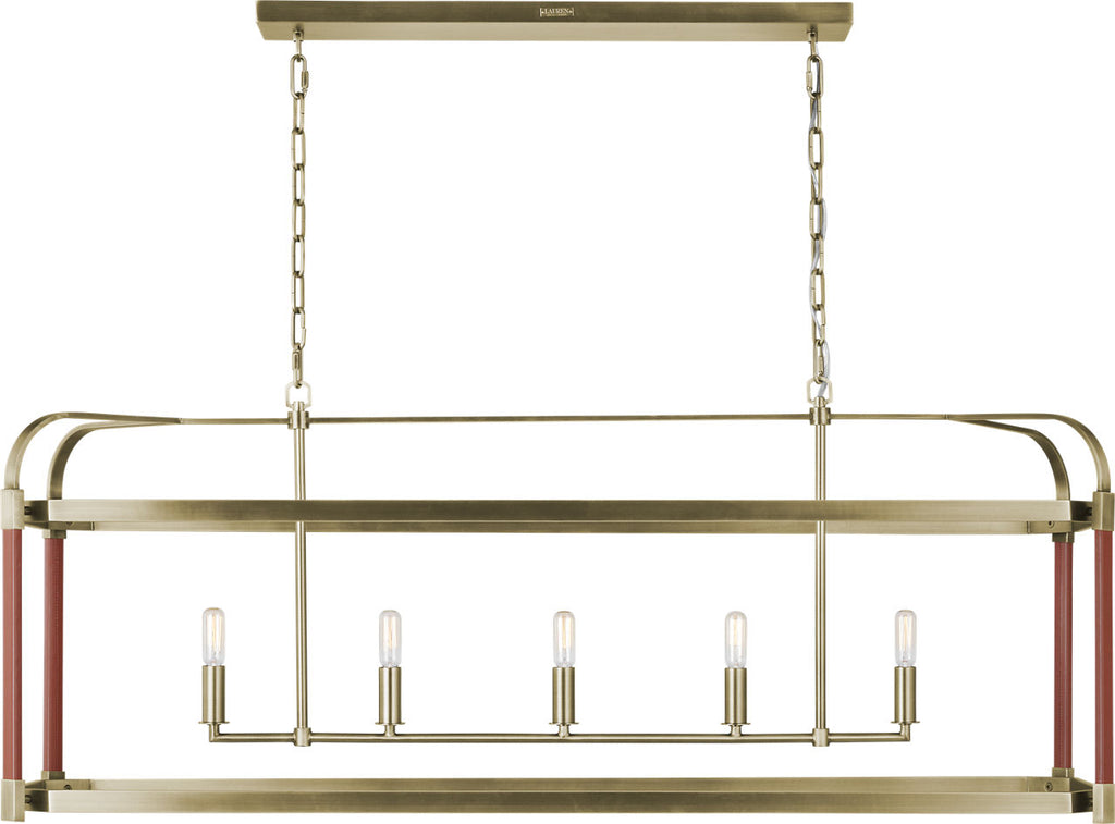 Hadley Linear Chandelier Time Worn Brass