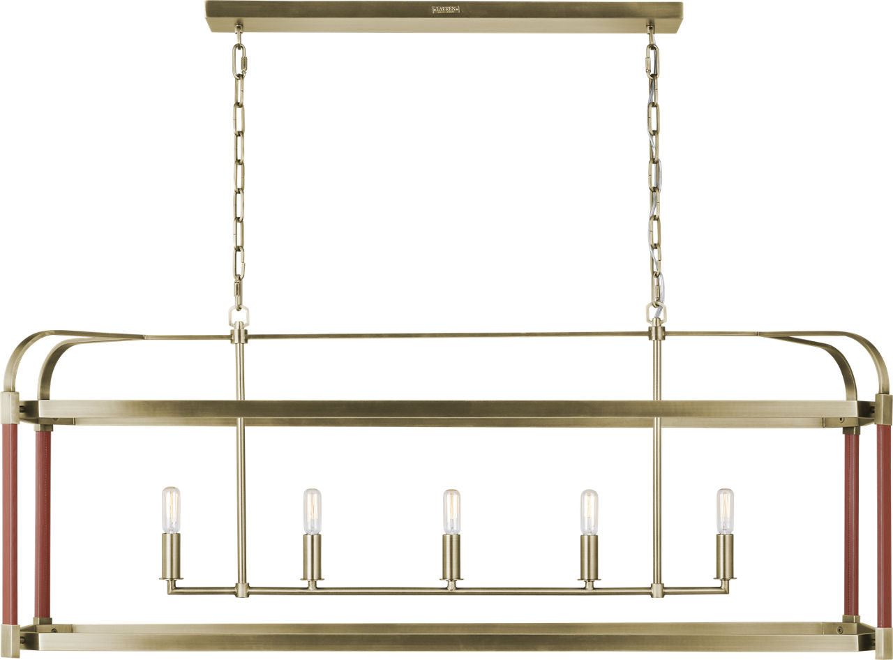 Hadley Linear Chandelier Time Worn Brass
