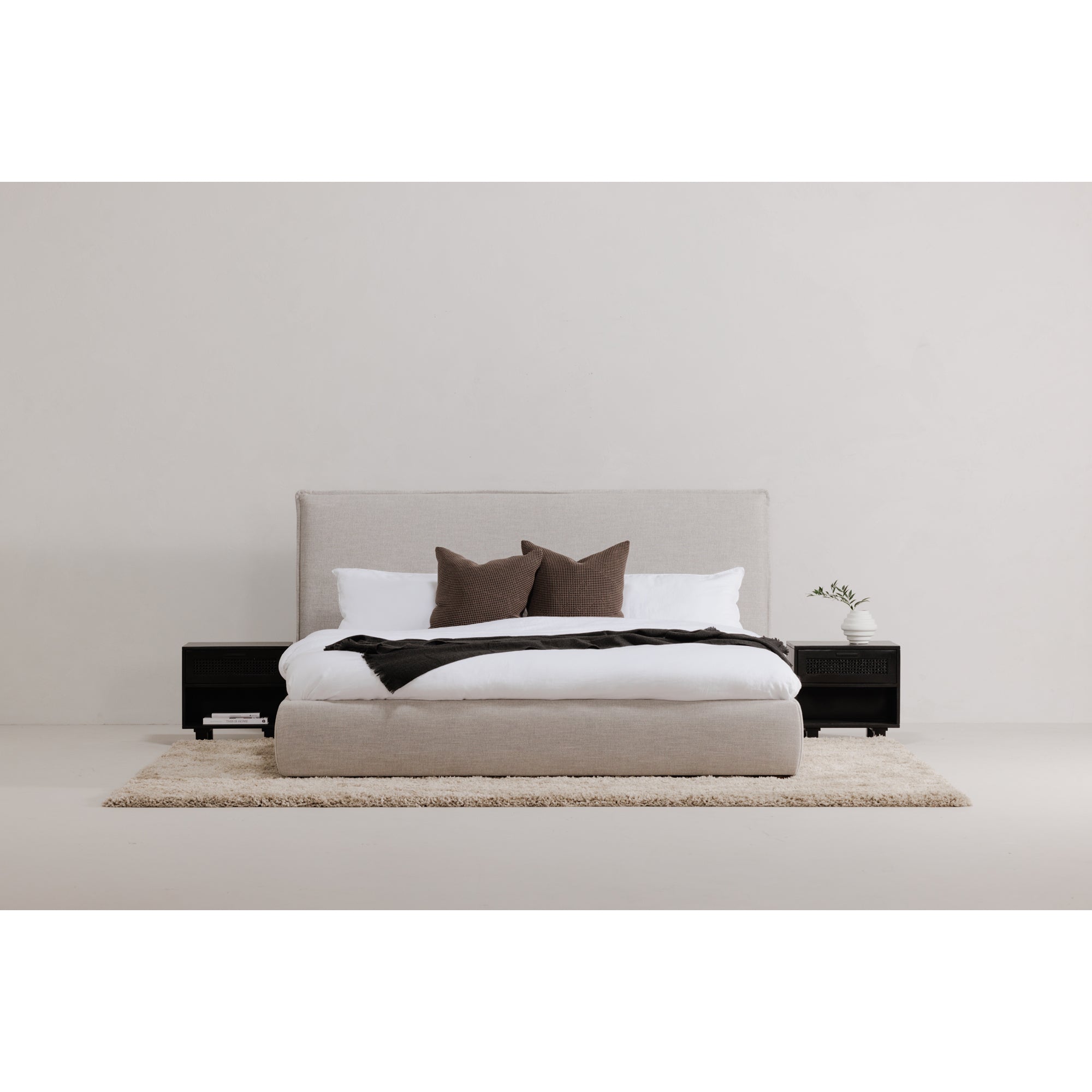 Luzon Queen Bed Light Grey