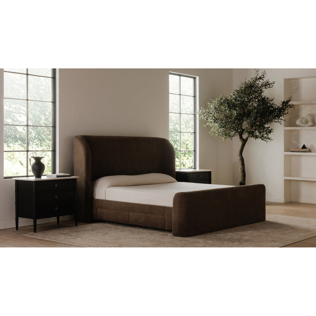 Sophia King Storage Bed Brown