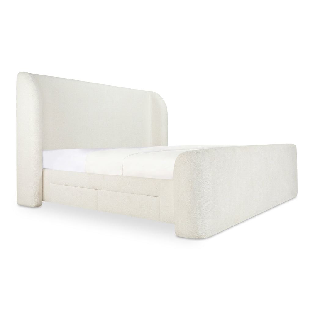 Sophia King Storage Bed Cream