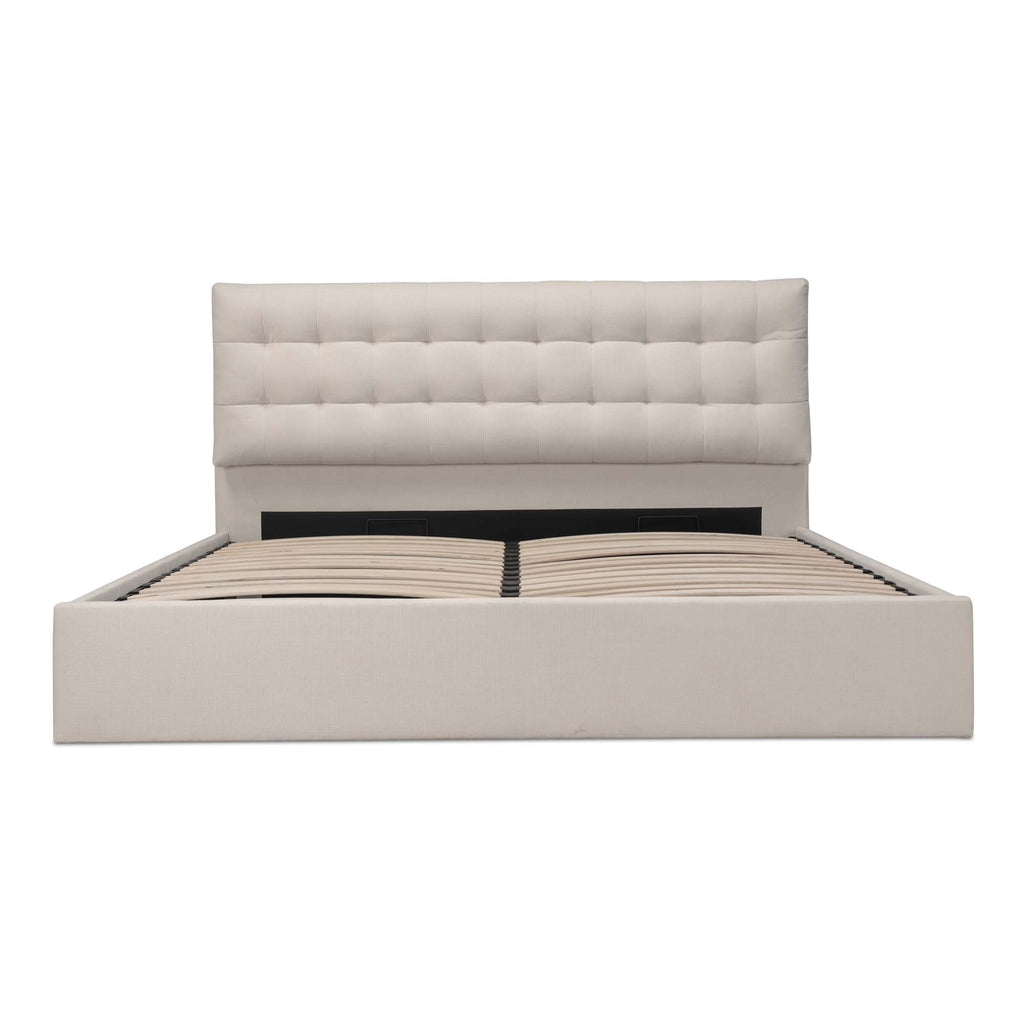 Sebastion King Storage Bed Cream