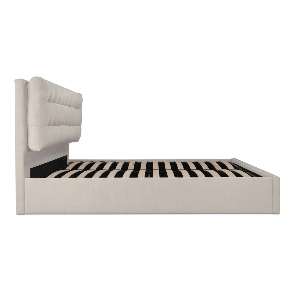 Sebastion King Storage Bed Cream