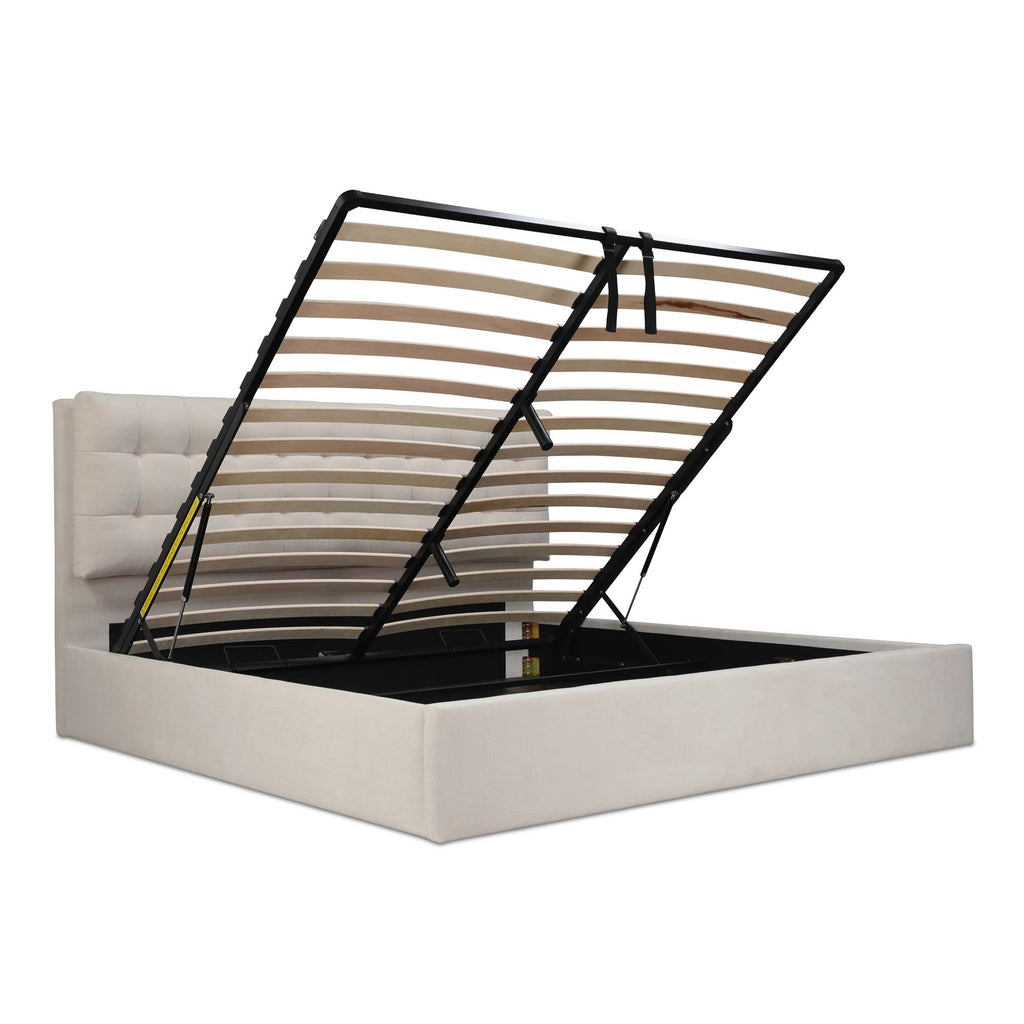 Sebastion Queen Storage Bed Cream