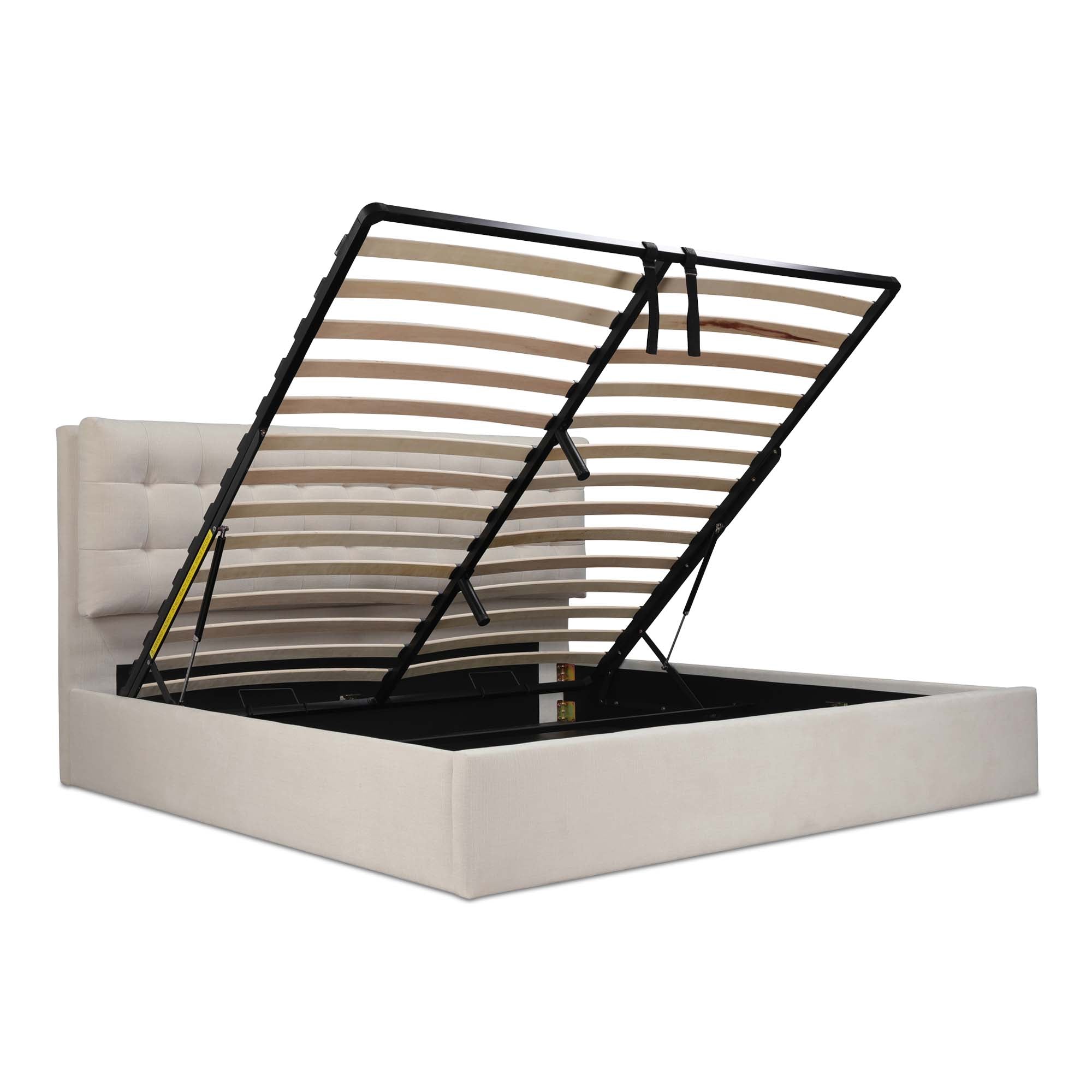 Sebastion Queen Storage Bed Cream