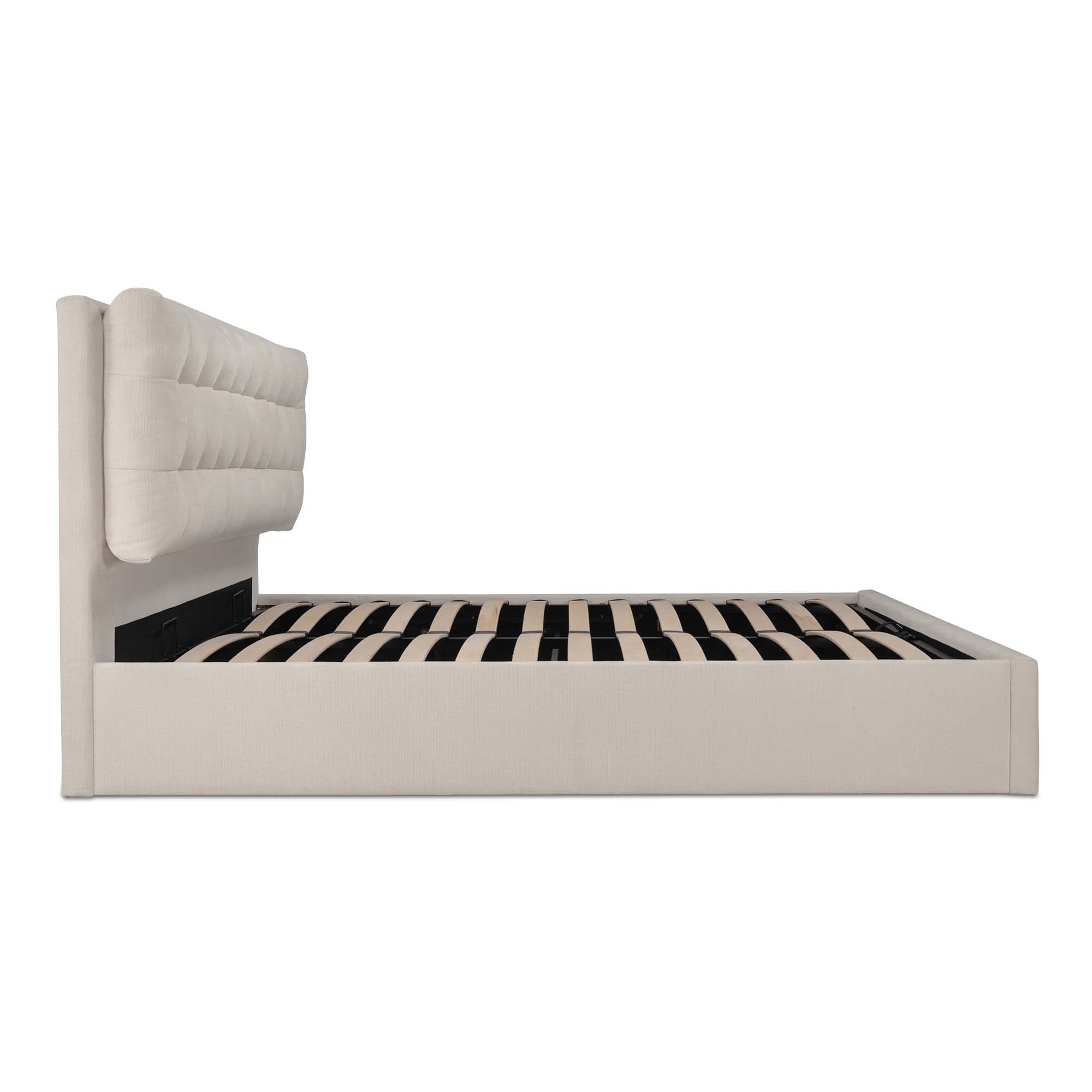 Sebastion Queen Storage Bed Cream