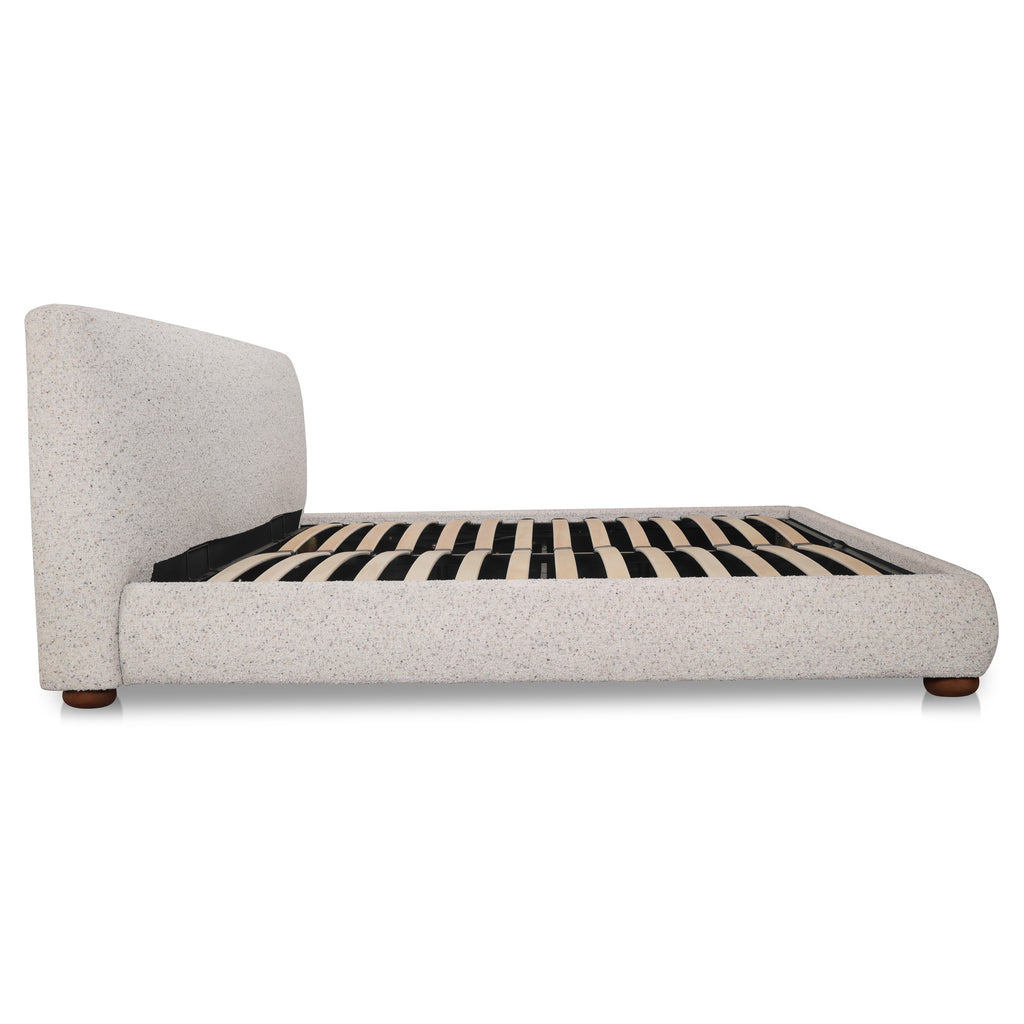 Beau Queen Storage Bed Speckled Light Grey