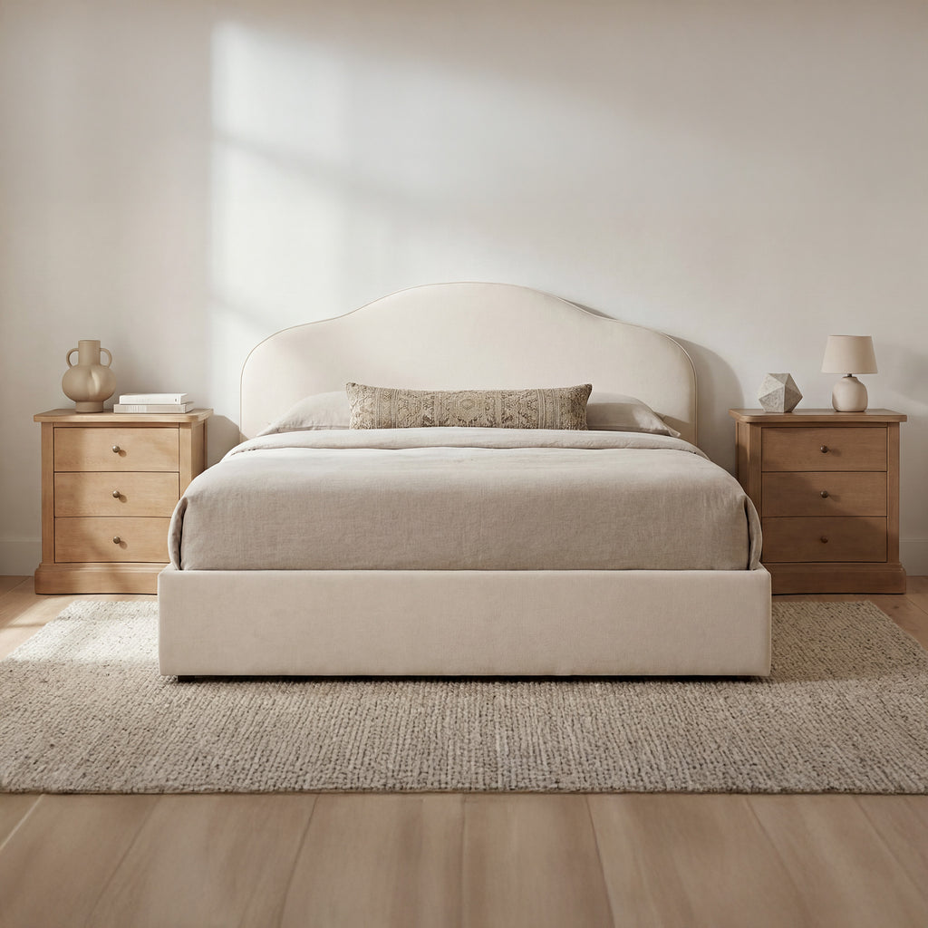 Maggie King Storage Bed Cream