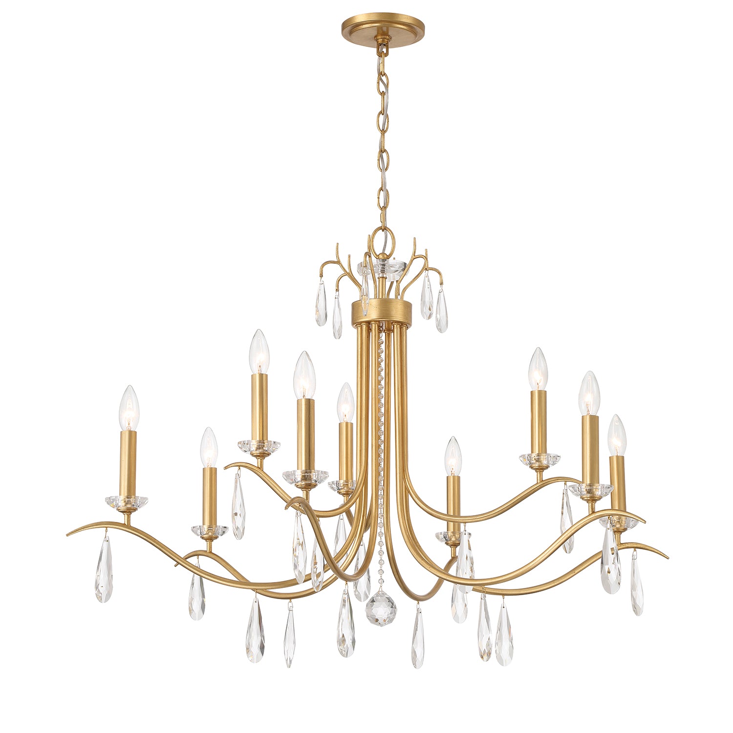 Rollins 40'' Antique Gold Chandelier