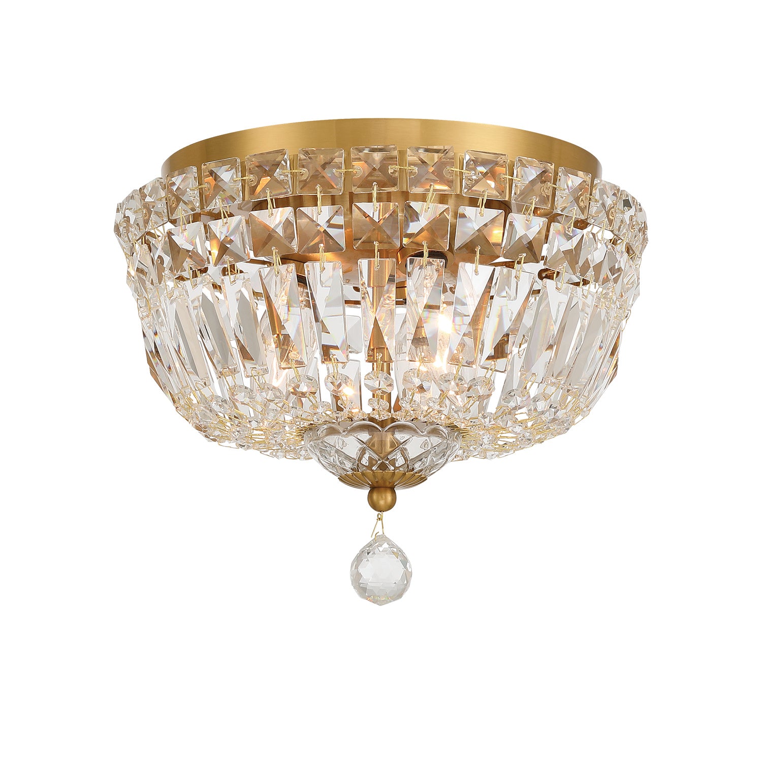Roslyn 10'' Aged Brass Flush Mount