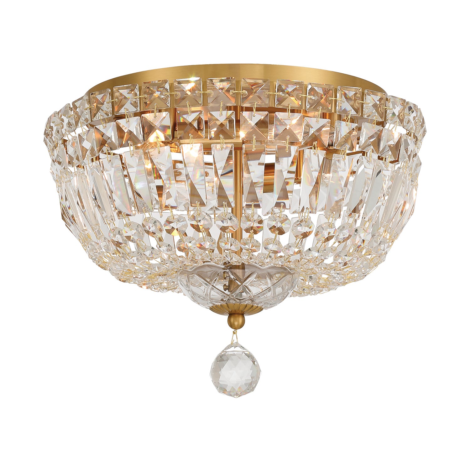 Roslyn 12'' Aged Brass Flush Mount