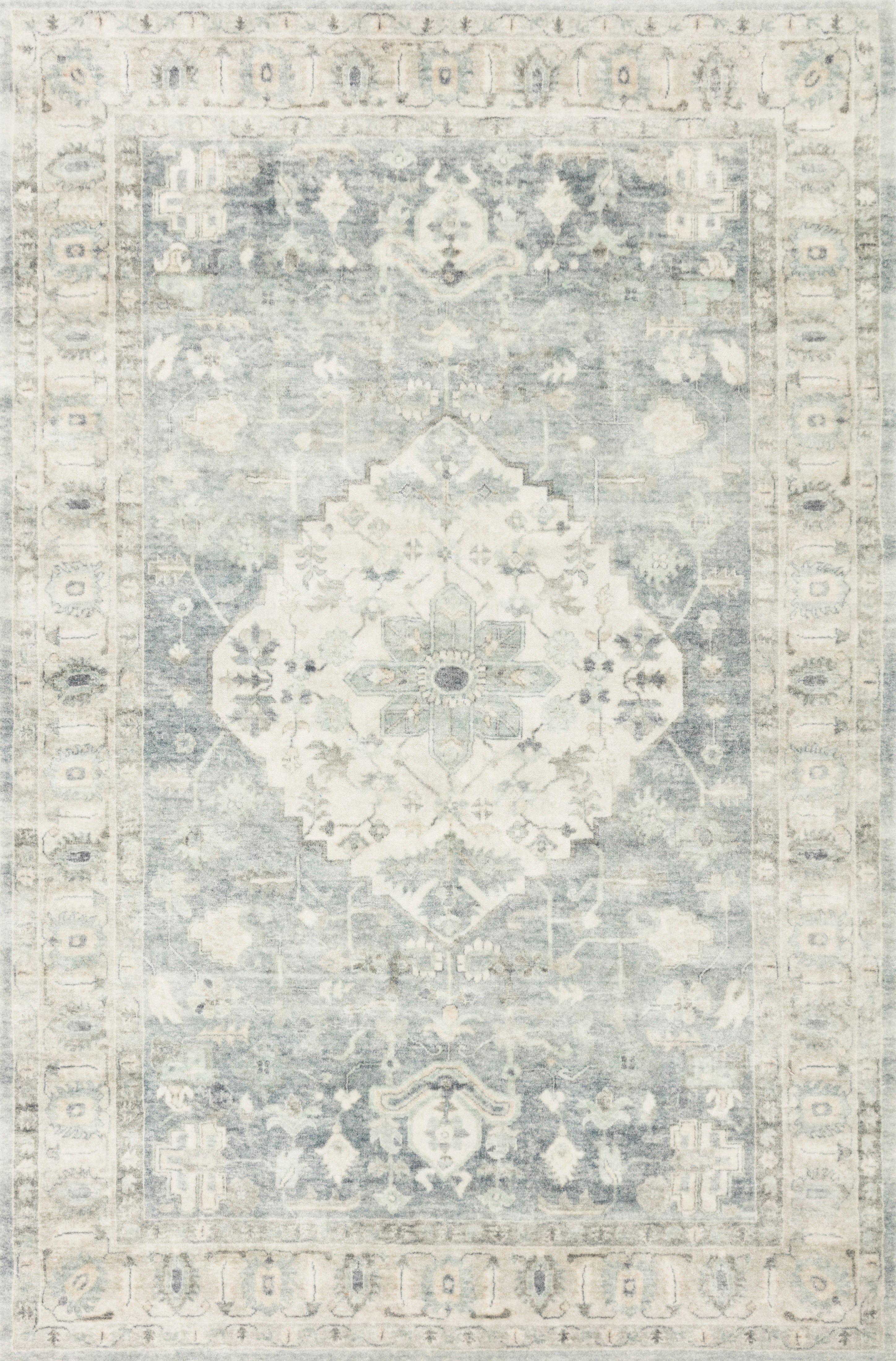 Loloi II | Rosette Collection | Denim / Fog | ROS-07
