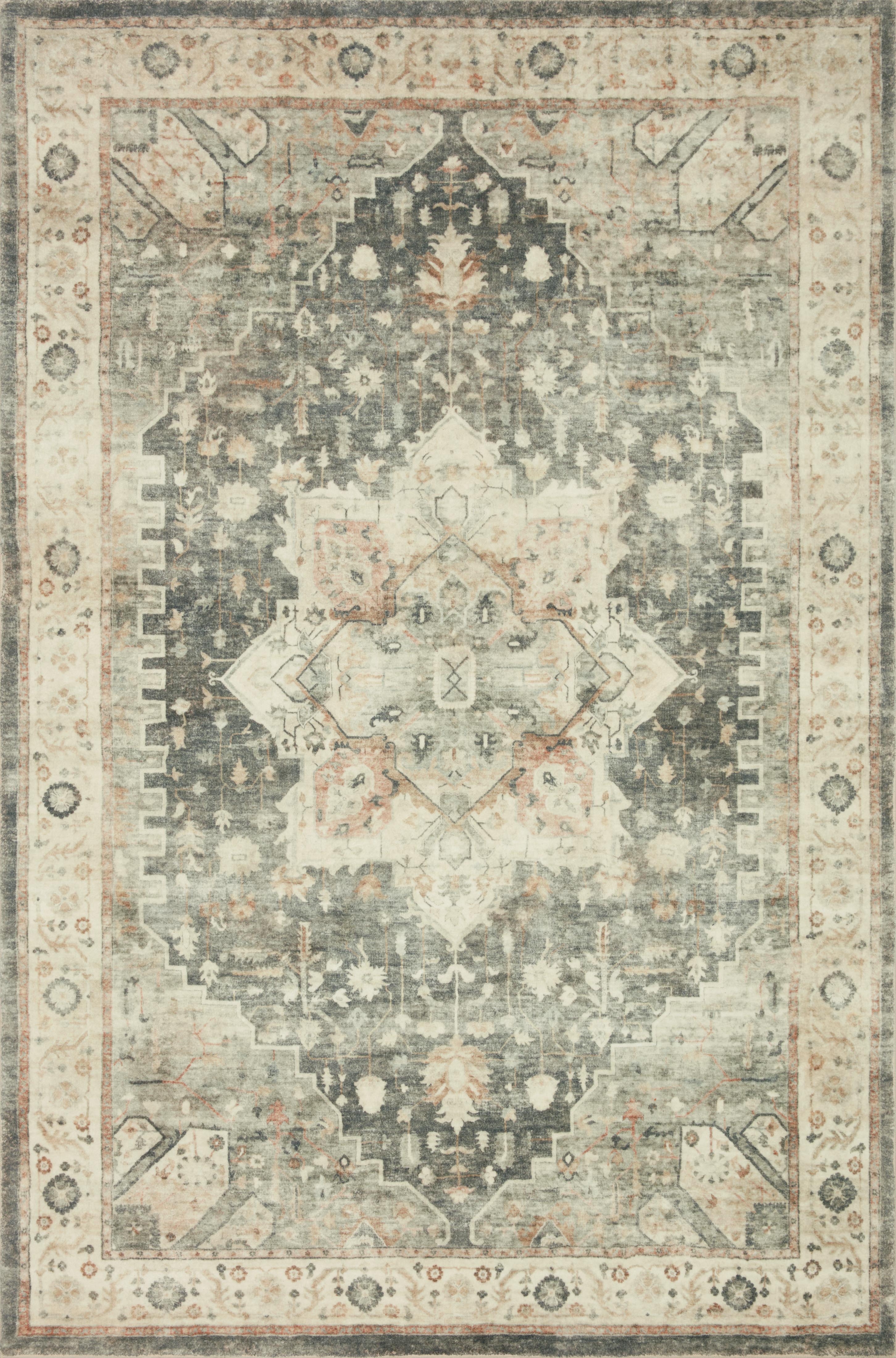Loloi II | Rosette Collection | Slate / Ivory | ROS-09