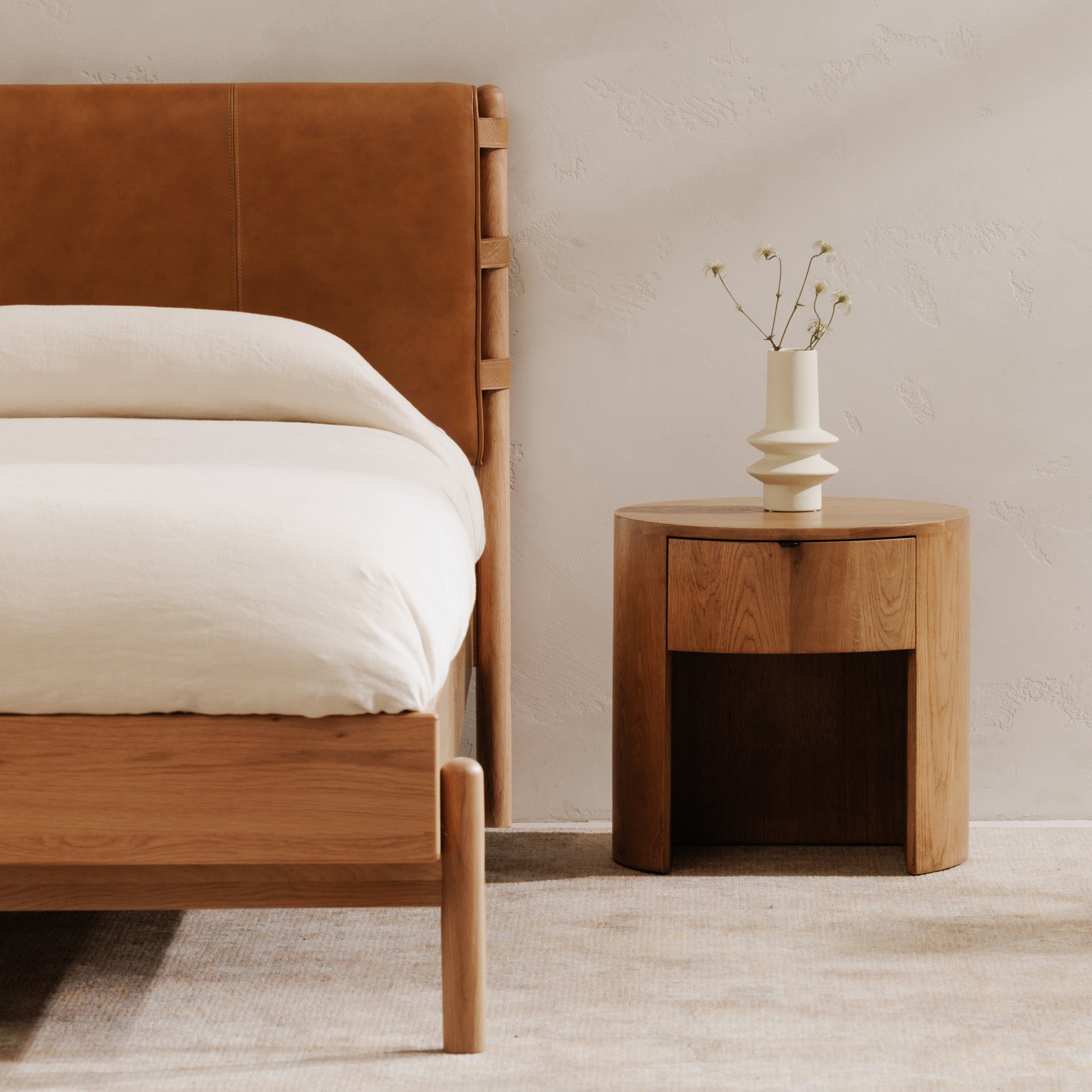 Theo One Drawer Nightstand Natural