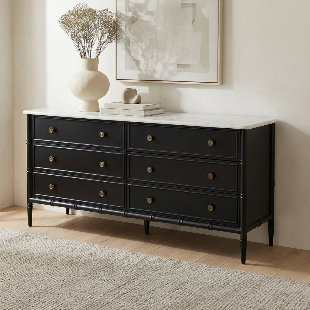 Eleanor 6 Drawer Dresser Black