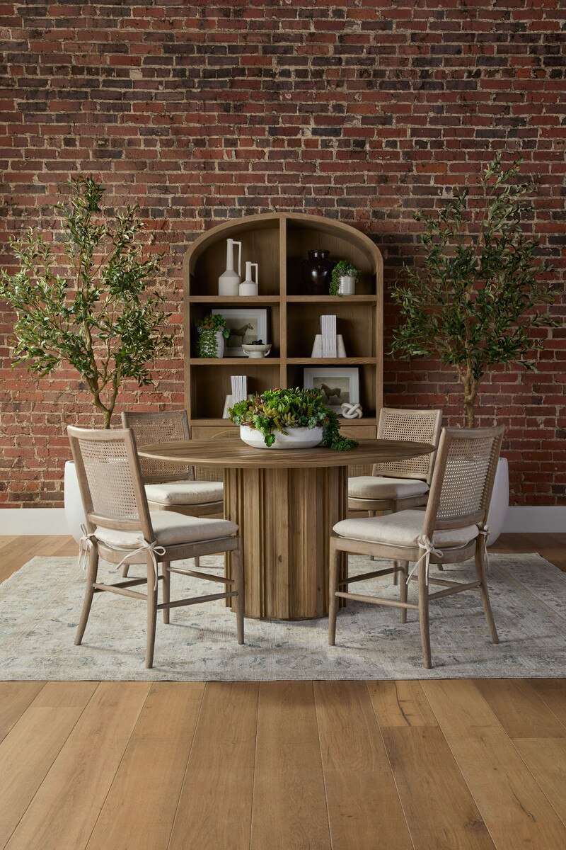 Roma 54" Round Dining Table | Smoke Gray Pine