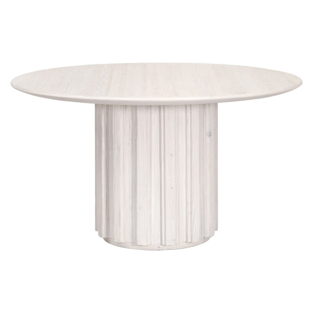 Roma 54" Round Dining Table | White Wash Pine