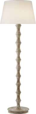 Bamboo Floor Lamp | Belgian White | Linen Shade