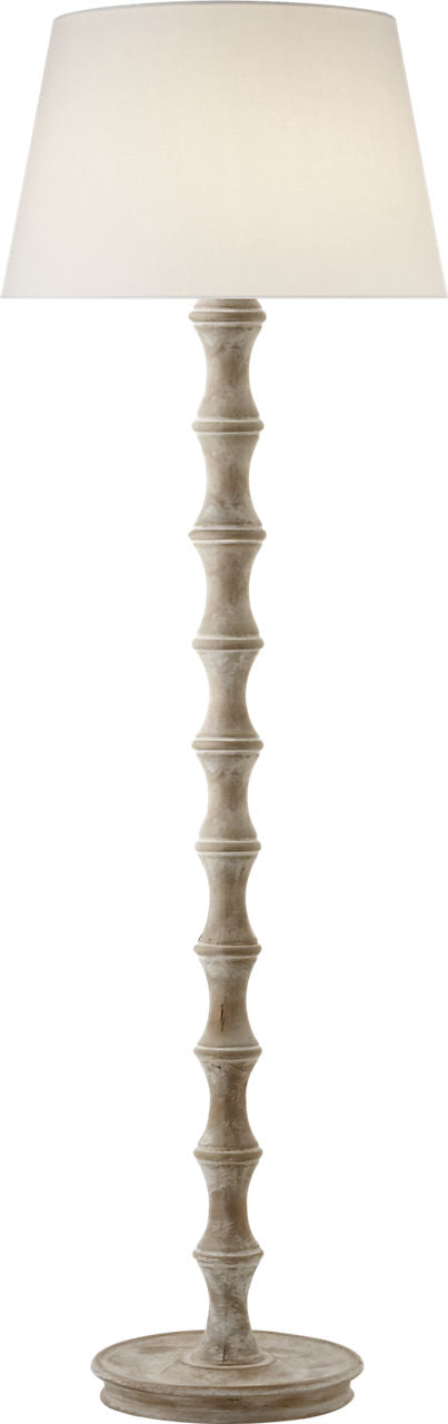 Bamboo Floor Lamp | Belgian White | Linen Shade