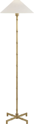 Grenol Floor Lamp | Hand-Rubbed Antique Brass | Linen Shade