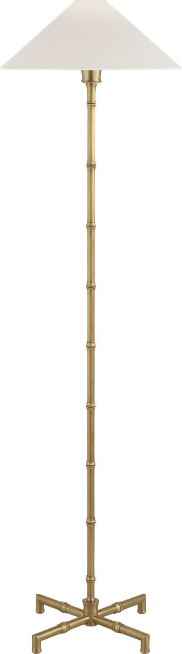 Grenol Floor Lamp | Hand-Rubbed Antique Brass | Linen Shade