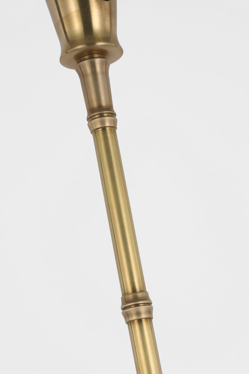 Grenol Floor Lamp | Hand-Rubbed Antique Brass | Linen Shade
