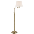 Triple Swing Arm Floor Lamp | Hand-Rubbed Antique Brass | Linen Shade 2