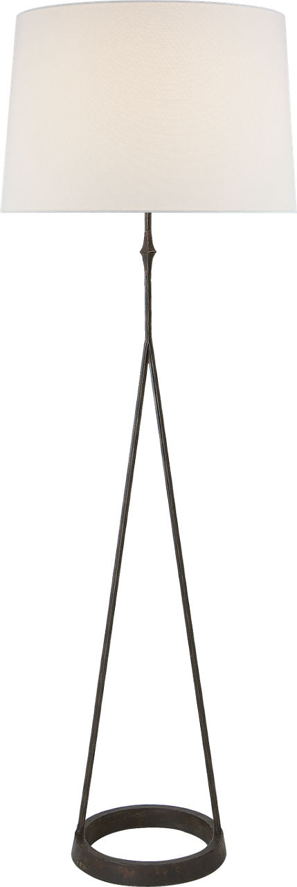 Dauphine Floor Lamp | Aged Iron | Linen Shade