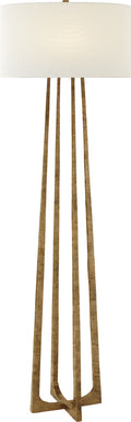 Scala Large Hand-Forged Floor Lamp | Gilded Iron | Linen Shade