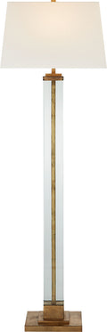 Wright Large Floor Lamp | Gilded Iron | Linen Shade