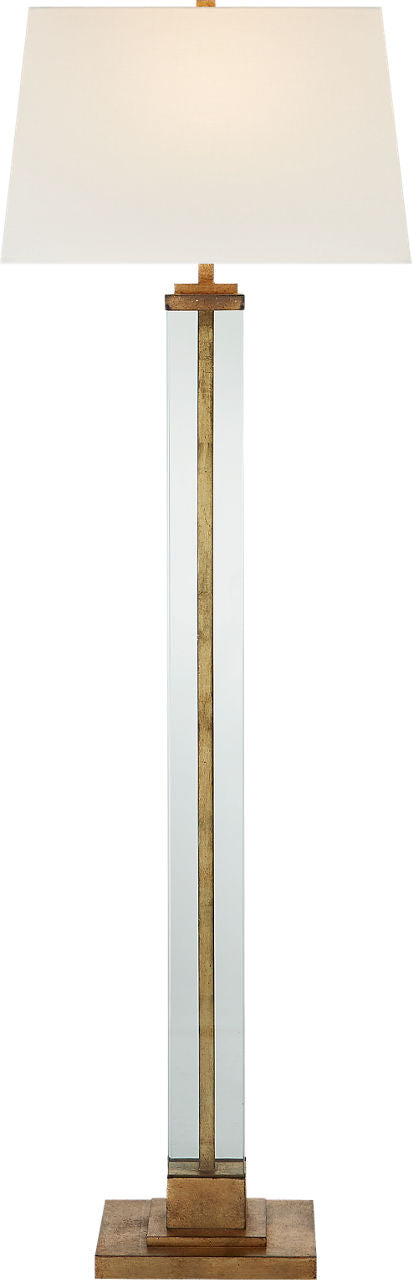 Wright Large Floor Lamp | Gilded Iron | Linen Shade