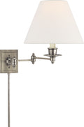 Triple Swing Arm Wall Lamp | Antique Nickel | Linen Shade