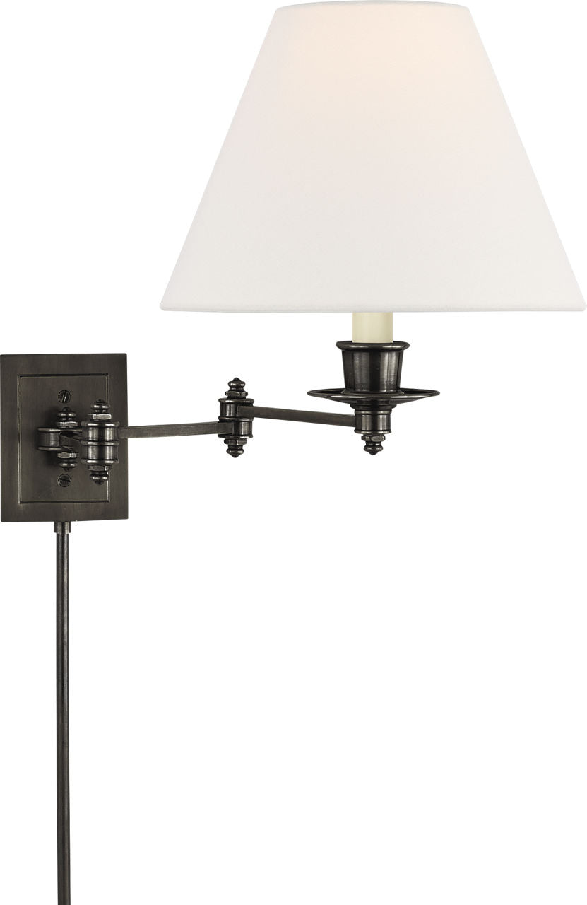 Triple Swing Arm Wall Lamp | Bronze | Linen Shade