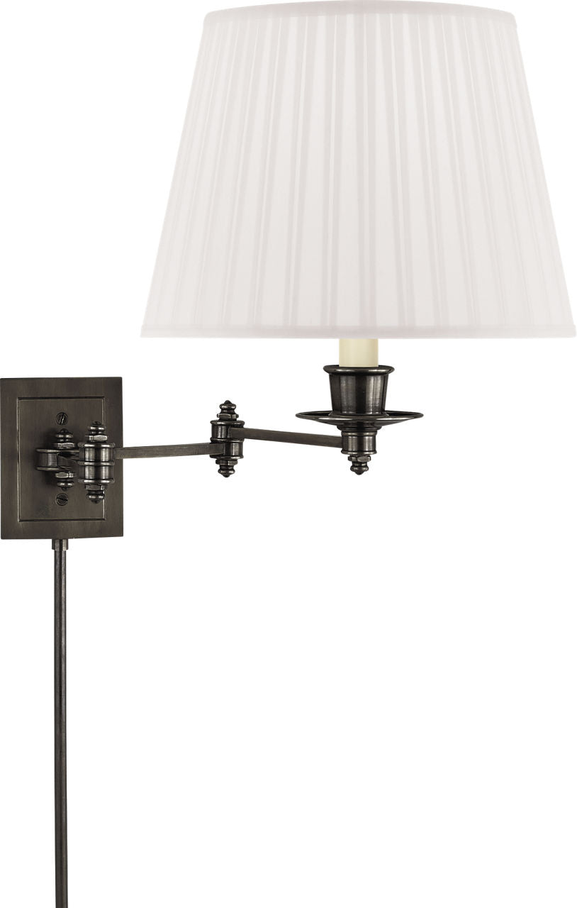 Triple Swing Arm Wall Lamp | Bronze | Silk Shade