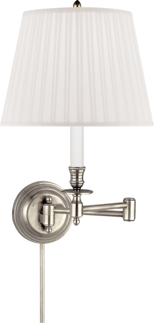 Candlestick Swing Arm | Antique Nickel | Silk Shade