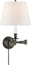 Candlestick Swing Arm | Bronze | Linen Shade