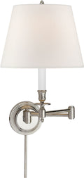 Candlestick Swing Arm | Polished Nickel | Linen Shade